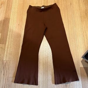 COS dark rust brown lounge pants in lyocell blend.